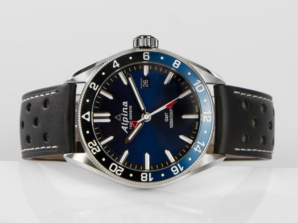 Alpina Alpiner Quartz Watch, Blue, GMT, Day, Black, AL-247NB4E6