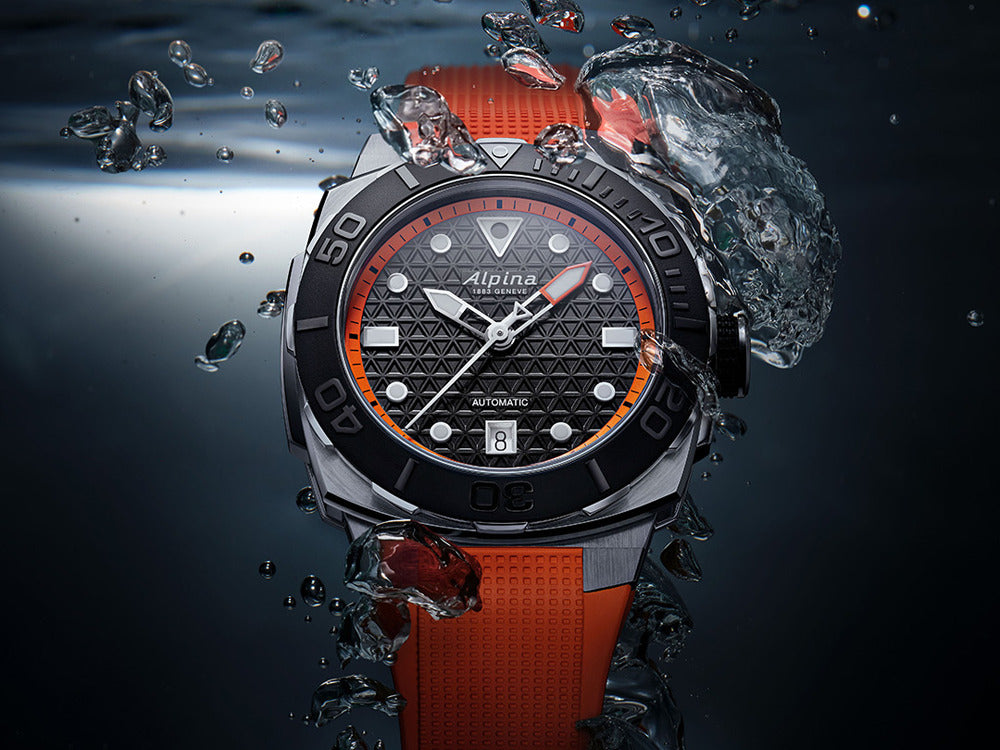 Alpina Seastrong Diver Extreme Automatic Watch Orange 39 mm AL 525B Iguana Sell
