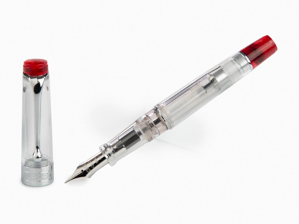 Aurora Optima Red Demonstrator Fountain Pen, Limited Ed, 570RA