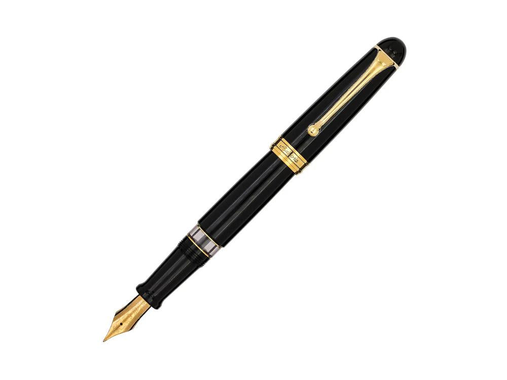 Aurora 88 Big Fountain Pen, Black Resin, Gold plated, 800