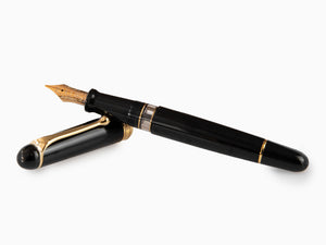 Aurora 88 Big Fountain Pen, Black Resin, Gold plated, 800