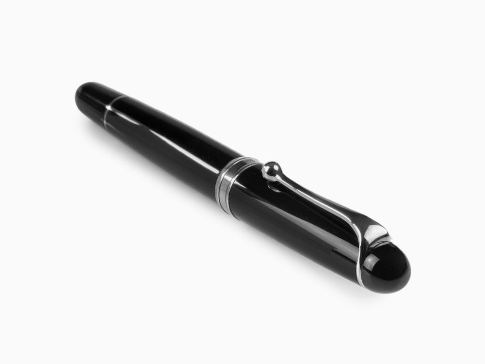 Aurora 88 Big Fountain Pen, Black Resin, Chrome trim, 800C