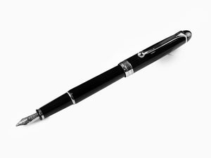 Aurora 88 Small Fountain Pen, Black Resin, Chrome trim, 810C