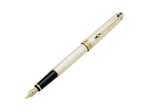 Aurora 88 Small Fountain Pen, Silver .925, Gold trim, 816