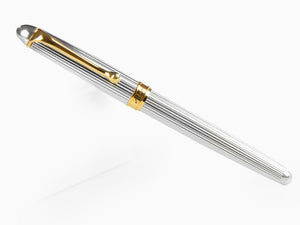 Aurora 88 Small Fountain Pen, Silver .925, Gold trim, 816