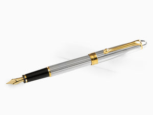 Aurora 88 Small Fountain Pen, Silver .925, Gold trim, 816