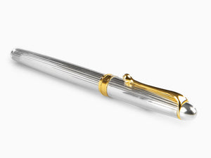 Aurora 88 Small Fountain Pen, Silver .925, Gold trim, 816