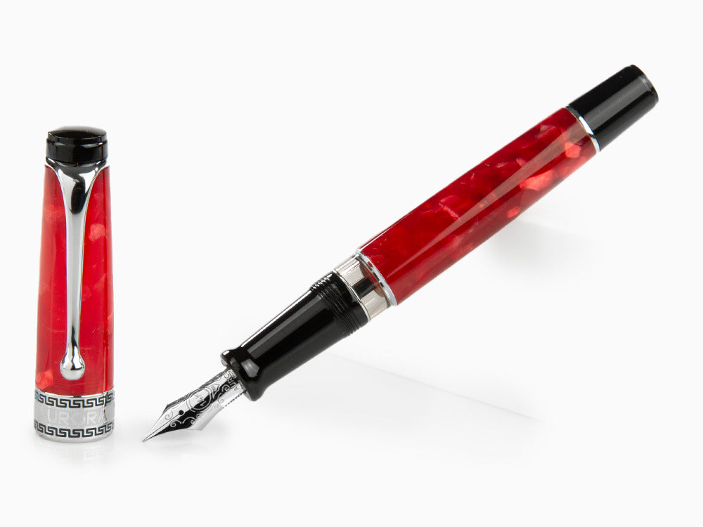 Aurora Optima Rossa Fountain Pen, Auroloide, Chrome Trim, 996-CR