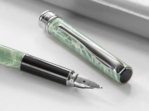 Aurora Magellano Fountain Pen, Lacquer, Chrome Trim, Blue, A18CA