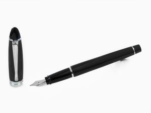 Aurora Ipsilon Fountain Pen, Satin resin, Black, Rhodium trim, B11-CN