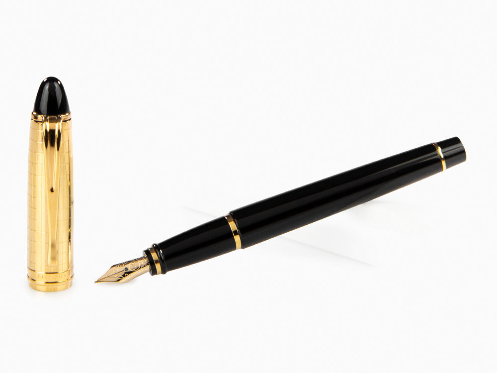 Aurora Ipsilon Quadra Gold Fountain Pen, Resin, Black, Gold, B11-DQN