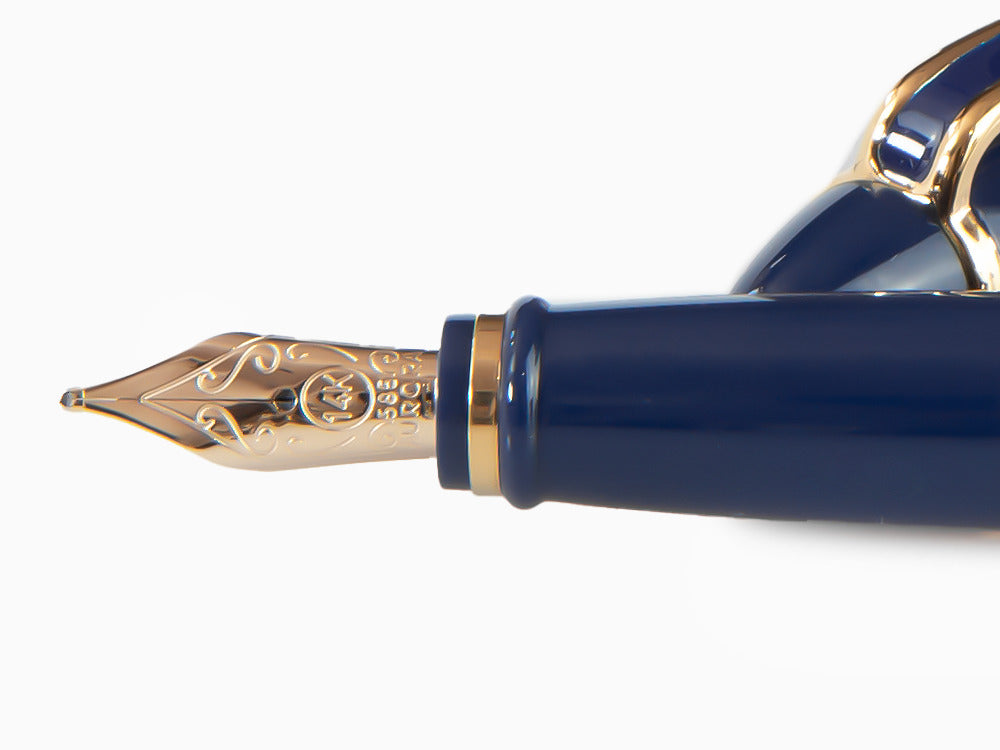 Aurora Ipsilon De Luxe Fountain Pen Blue Resin B12B - Iguana Sell