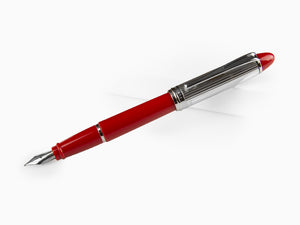 Aurora Ipsilon Fountain Pen, Resin, Red, Sterling Silver .925, B14CR