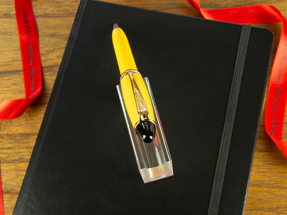 Aurora Ipsilon Ballpoint pen, Yellow Resin, Gold trim, B31Y