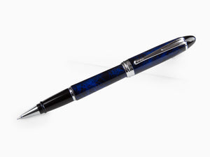 Aurora Ipsilon Blue Night Rollerball pen, Lacquer, Chrome Trim, Blue, B73-CB