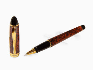 Aurora Ipsilon Lacca Rollerball pen, Lacquer, Gold plated, Brown, B73T