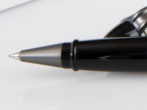 Aurora Ipsilon Full Metal Black Rollerball pen, Ruthenium, B76-RQ