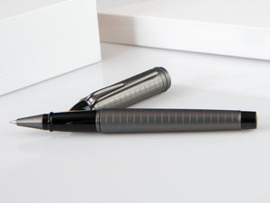 Aurora Ipsilon Full Metal Black Rollerball pen, Ruthenium, B76-RQ