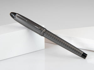 Aurora Ipsilon Full Metal Black Rollerball pen, Ruthenium, B76-RQ