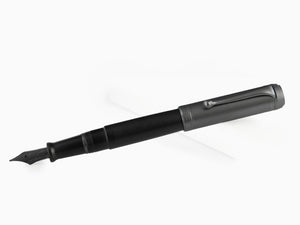 Aurora Talentum Big Full Metal Black Fountain Pen, Ruthenium, D10-CRN