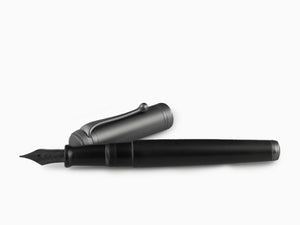 Aurora Talentum Big Full Metal Black Fountain Pen, Ruthenium, D10-CRN