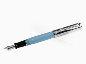 Aurora Talentum Fountain Pen - Light Blue Resin & Chrome Cap