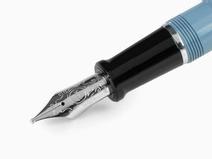 Aurora Talentum Fountain Pen - Light Blue Resin & Chrome Cap