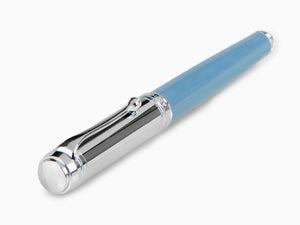 Aurora Talentum Fountain Pen - Light Blue Resin & Chrome Cap