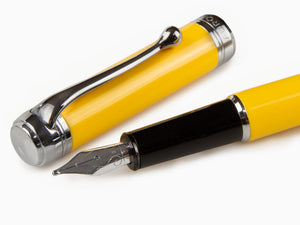 Aurora Talentum Young Fountain Pen, Resin, Chrome Trim, Yellow, D14Y