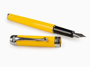 Aurora Talentum Young Fountain Pen, Resin, Chrome Trim, Yellow, D14Y