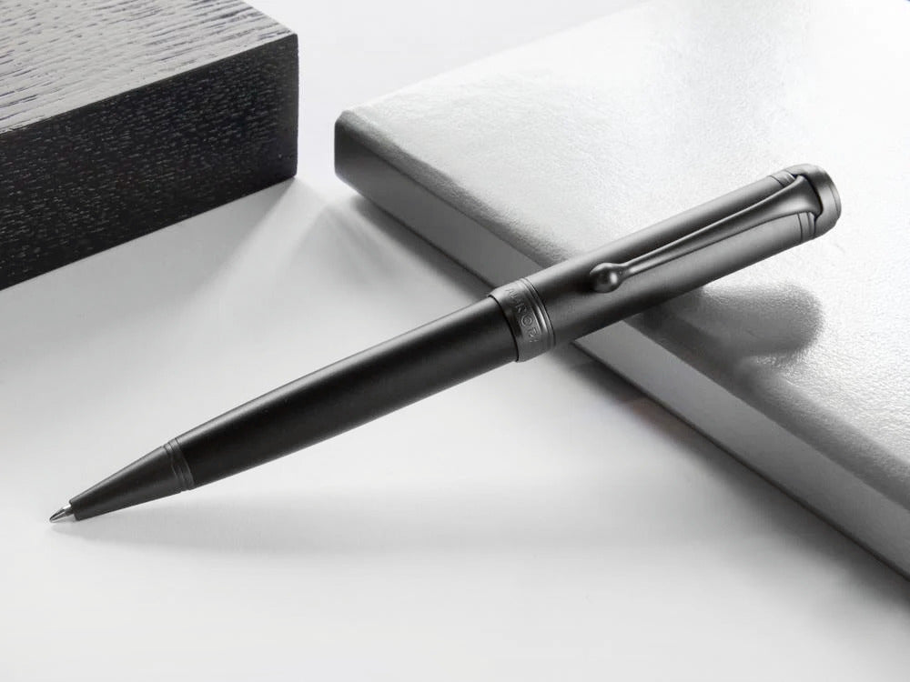 Aurora Talentum Full Metal Black Ballpoint pen, Resin, Black, Ruthenium, D30-CRN