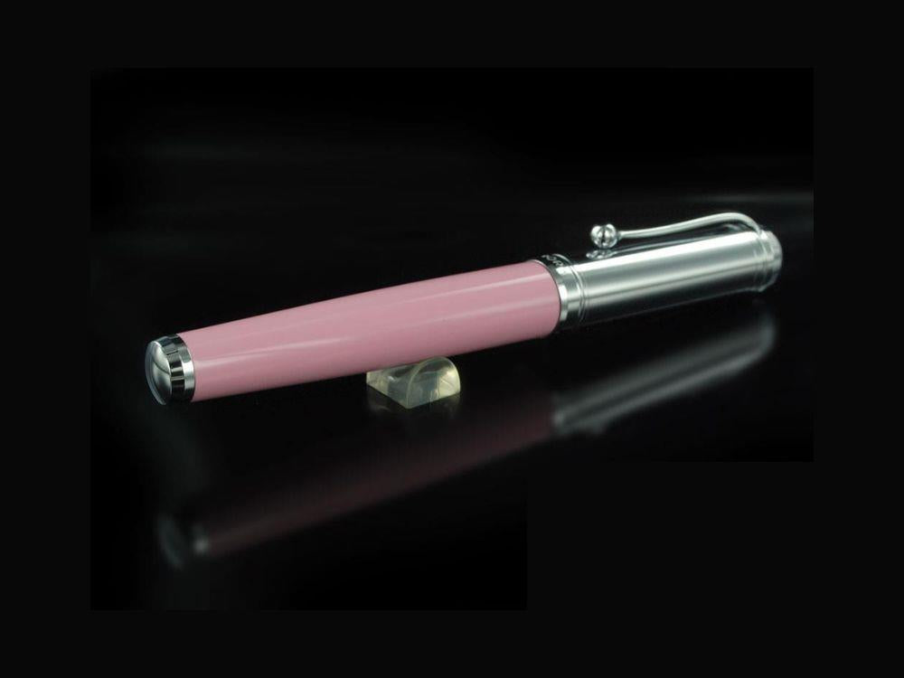 Aurora Talentum Big Roller Pen - Pink Resin and Chrome Cap - D71CP