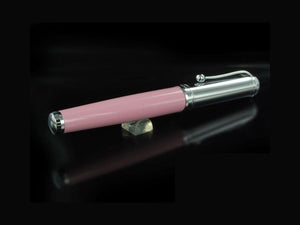 Aurora Talentum Big Roller Pen - Pink Resin and Chrome Cap - D71CP