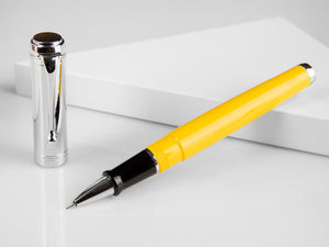 Aurora Talentum Big Rollerball pen, Resin, Yellow, Chrome Trim, D71CY