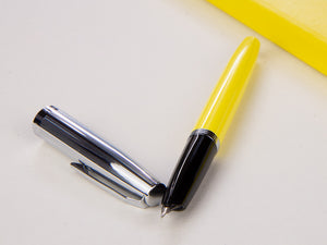 Aurora Duo-Cart Fountain Pen, Yellow Resin, Chrome, DC57-CYM