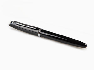 Aurora Style Fountain Pen - Black Resin and Chrome Trims - E12N