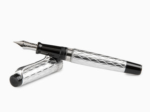 Aurora Riflessi Fountain Pen - Sterling Silver .925-G11