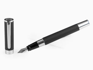 Aurora TU Fountain Pen - Matte Black Resin - Chromed - T10N