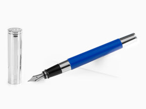 Aurora TU Fountain Pen, Resin, Chrome Trim, Blue, T11CB