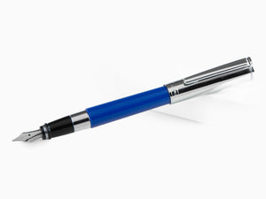 Aurora TU Fountain Pen, Resin, Chrome Trim, Blue, T11CB