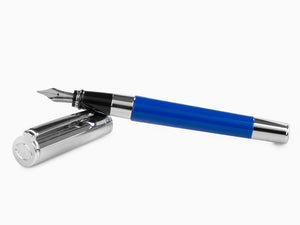 Aurora TU Fountain Pen, Resin, Chrome Trim, Blue, T11CB