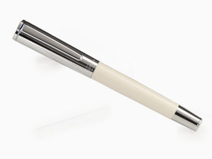 Aurora TU Fountain Pen, Resin, Chrome Trim, White, t11cw