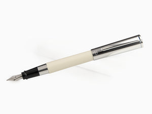 Aurora TU Fountain Pen, Resin, Chrome Trim, White, t11cw