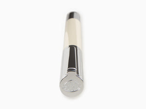 Aurora TU Fountain Pen, Resin, Chrome Trim, White, t11cw