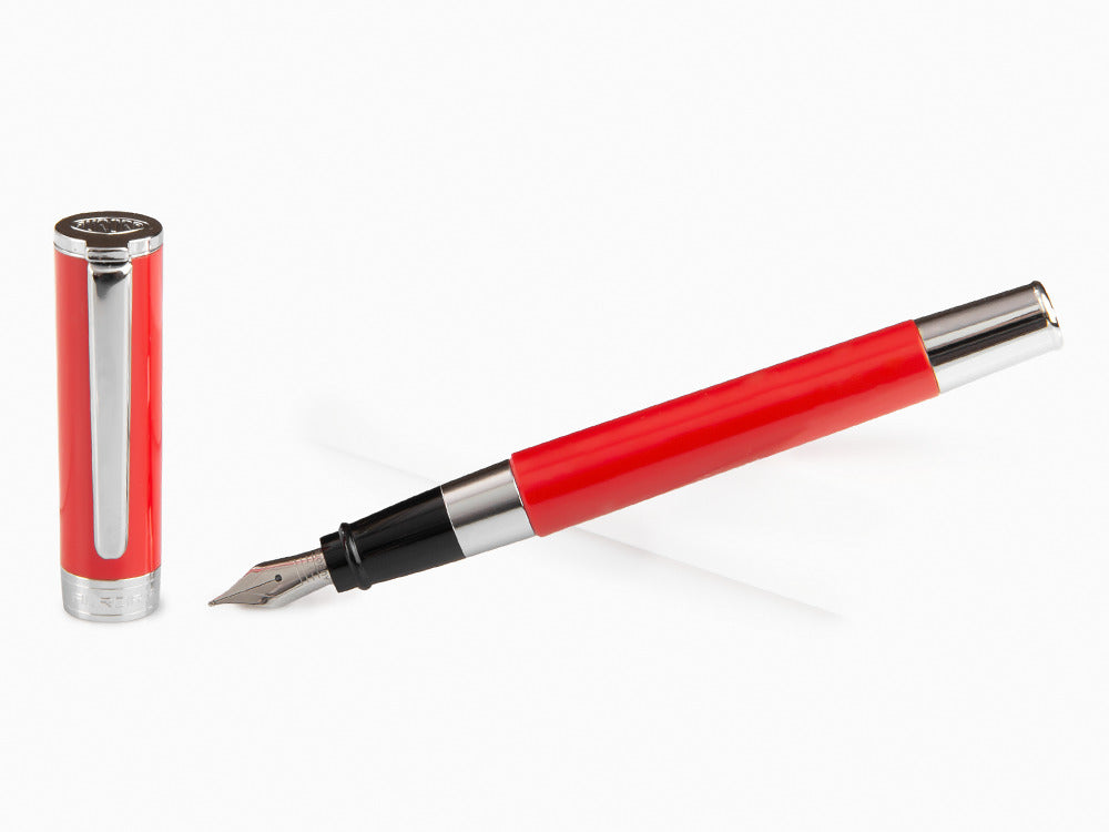 Aurora TU Fountain Pen - Red Resin - Chromed - T11R