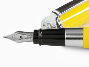 Aurora TU Fountain Pen - Yellow Resin - Chromed - T11Y