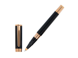 Aurora TU Roller Pen - Black Resin & Rose Gold