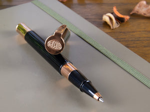 Aurora TU Roller Pen - Black Resin & Rose Gold