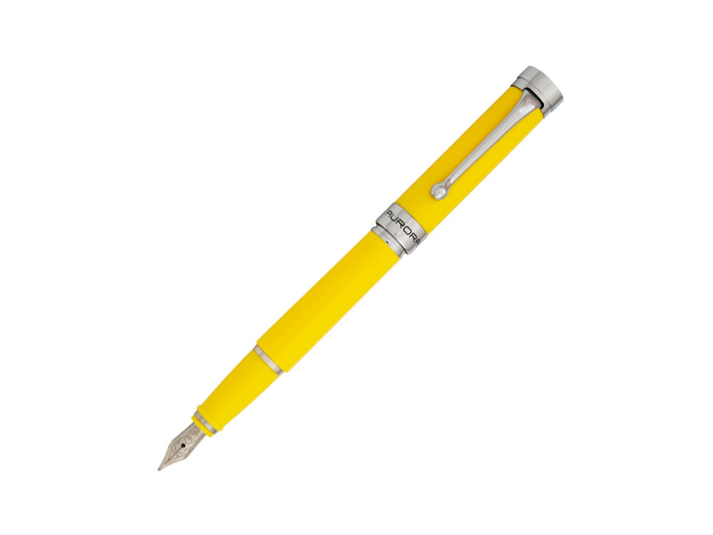 Aurora EDO Fountain Pen, Resin, Chrome Trim, Yellow, O11-Y