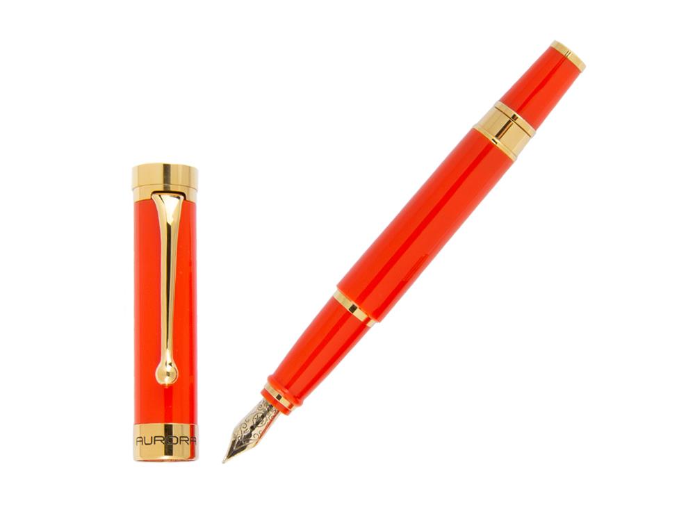 Aurora EDO Fountain Pen, Resin, PVD Gold Trims, Orange, O11-O